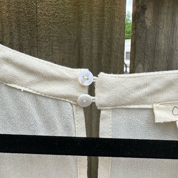 Oddy Boho Plus Size Flowy Embroidered Cold Shoulder Cream Tunic Blouse - Picture 6 of 8